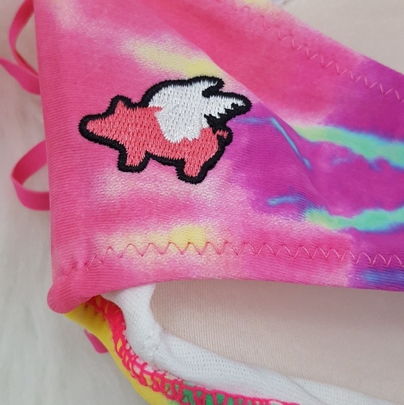 Pink Pig Apparel - Rainbow Tie Dyed‎ Bandeau - Picture 4 of 5